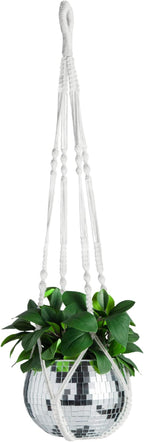 Macrame Plant Hanger with Short Rope (No Tassel) - 35 Inch - Cotton Macrame Cord for Boho Decor Flower Pots - Bohemian Chic Home Decor, Simple Indoor Outdoor Hanging Houseplants or Terrarium | 1 Pack