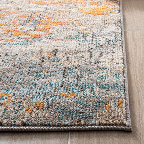 SAFAVIEH Madison Collection Accent Rug - 2'2" x 4', Grey & Orange, Modern Abstract Design, Non-Shedding & Easy Care, Ideal for High Traffic Areas in Entryway, Living Room, Bedroom (MAD460F) - color: Grey/Orange, size: 2'2" x 4' (Rectangular)