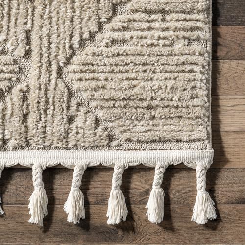 Nuloom Kerry Beige, 6' Round, Geometric, Soft and Cozy, High Traffic, Stain Resistant, Easy Clean, Durable Area Rug for Bedroom, Living Room, Dining Space, Den, Foyer, Entryway - color: Kerry Beige, size: 6' (Round)