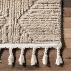 Nuloom Kerry Beige, 6' Round, Geometric, Soft and Cozy, High Traffic, Stain Resistant, Easy Clean, Durable Area Rug for Bedroom, Living Room, Dining Space, Den, Foyer, Entryway - color: Kerry Beige, size: 6' (Round)