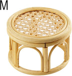 Rattan Plant Stands,Small Boho Rattan Wicker Round Riser Plant Stand,Indoor Flower Pot Stand,Decorative Flower Shelf Bonsai Rack Garden Plant Pot Riser Holder
