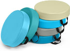HONEY JOY 6PCS Floor Cushions for Kids, 15 Inch Flexible Alternative Portable Classroom Seating w/Handles, Easy to Clean, 3 Inch Thick Soft Foam Circle Comfy Seats for Daycare Preschool(Round, Blue)