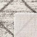 SAFAVIEH Hudson Shag Collection Runner Rug - 2'3" x 6', Grey & Beige, Modern Trellis Design, Non-Shedding & Easy Care, 2-inch Thick Ideal for High Traffic Areas in Living Room, Bedroom (SGH281J) - color: Grey/Beige, size: 2'3" x 6' (Runner)