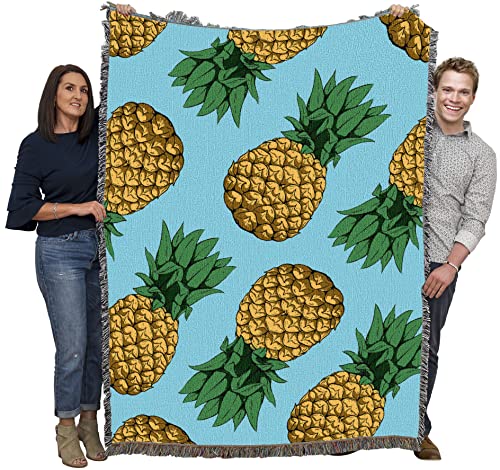Pure Country Weavers Pineapple Blanket - Garden Floral Gift Tapestry Throw Woven from Cotton - Made in The USA (72x54) - color: Pineapple