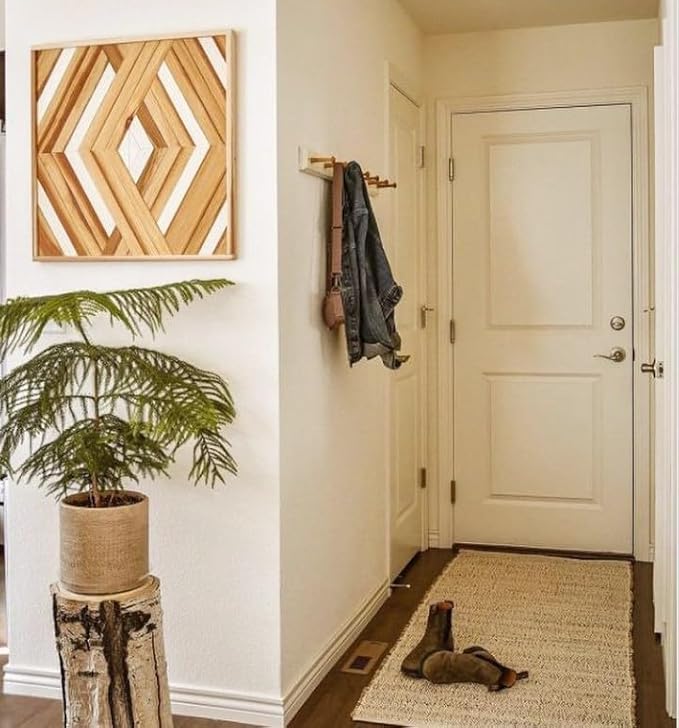S & L Homes Jute Cotton Hand Woven Natural Farmhouse Area Rug for Living Room Bedroom Kitchen Hallway Entryway- Rustic Vintage Bohemian Decor - (2' x 3' Natural)