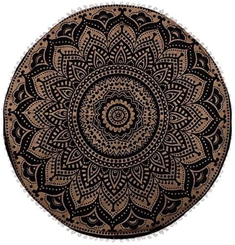 32" Ombre Mandala Floor Pillow Mediation Cushion Seating Throw Hippie Decorative Bohemian Ottoman Poufs Pom Pom Pillow Cases Boho Indian Pillow Sham