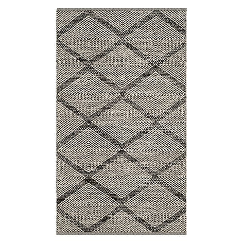 SAFAVIEH Montauk Collection Accent Rug - 3' x 5', Black, Handmade Cotton, Ideal for High Traffic Areas in Entryway, Living Room, Bedroom (MTK821D) - color: Black, size: 3' x 5' (Rectangular)