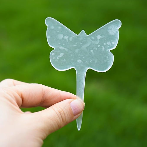 Acrylic Butterfly Plant Labels – 20 Pack Garden Tags for Pots, Thick & Durable, Transparent Design for Easy Writing – Reusable Garden Markers for Indoor & Outdoor Use