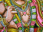 Flying Lord Hanuman Cotton Wall Hanging Painting : Size 43"x30" Inches - color: Hanuman