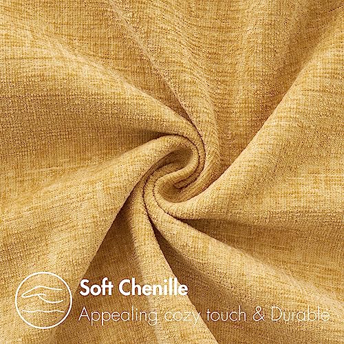 MIULEE Pack of 2 Couch Throw Pillow Covers 16x16 Inch Soft Gold Chenille Pillow Covers for Sofa Living Room Spring Home Decor Couch Solid Dyed Cases - color: Gold, size: 16" x 16" (Pack of 2)