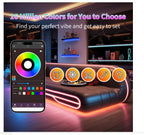 NBBUFF Led Lights for Bedroom Smart App Controlled 300FT(3 Rolls) RGB Strip Lights for Bedroom, Sync with Music, Ideal for Home Party and Room Decoration - size: 300 ft