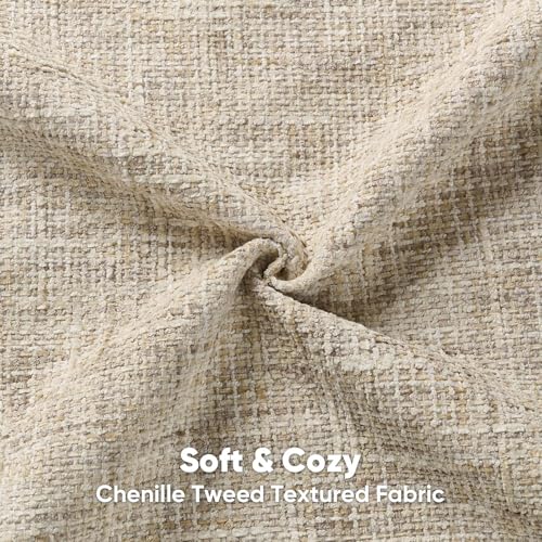 HAUSSY Pack of 2 Lumbar Pillow Covers 12x20 Inch, Reversible Chenille Decorative Throw Pillows Farmhouse Boho Neutral Cushion Covers Home Decor Soft Pillowcases for Couch Living Room Sofa Bed, Beige - color: Beige, size: 20" x 12" (Pack of 2)