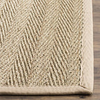 Safavieh Area Rug 6x8 - Natural Fiber Collection - Natural & Beige, Seagrass, Herringbone Pattern with Border (NF115A) - color: Natural/Beige, size: 6' x 8' (Rectangular)