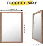 sawsile Rectangular Wood Mirror,22x30 inch Rustic Farmhouse Natural Wooden Frame Boho Beads Wall Mirror for Bathroom,Living Room,Bedroom or Entryway