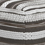SIMPLIHOME Sommer Boho Square Pouf in Natural/Taupe Grey Handloom Woven Pattern for the Living Room, Bedroom and Kids Room - color: Natural/Taupe Grey, style: Cotton Pouf