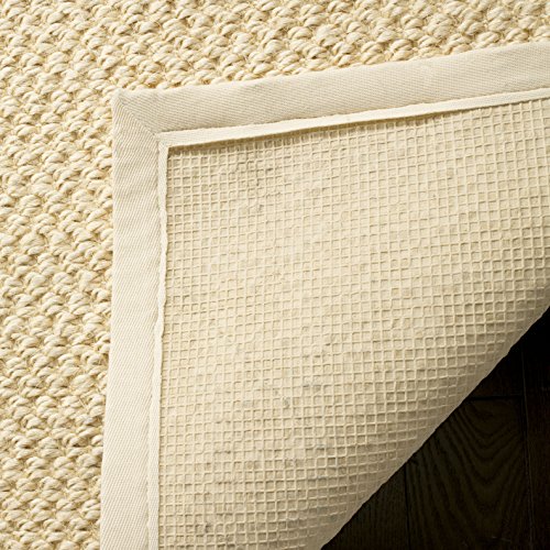 SAFAVIEH Area Rug 2x3 - Natural Fiber Collection - Cream, Sisal Design, Sisal, Woven Design with Border (NF525A) - color: Creme, size: 2' x 3' (Rectangular)