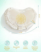 Hihealer Premium Meditation Cushion - Comfortable Floor Pillow for Adult Traditional Crescent Meditation Pillow Yoga Buckwheat Bolster (Cream)