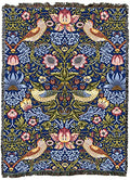 Pure Country Weavers William Morris Strawberry Thief Indigo Blanket XL - Arts & Crafts - Gift Tapestry Throw Woven from Cotton - Made in the USA (82x62) - color: Indigo, size: X-Large