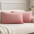 MIULEE Velvet Throw Pillow Covers 12x20 Inch, Pack of 2 - Dusty Pink, Soft Solid Lumbar Decorative Pillow Covers Modern Luxury Home Decor for Spring Couch Sofa Bedroom Livingroom