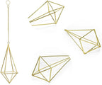Geometric Hanging Tillandsia Holder Gold Metal Air Plant Holders for House Decor, Small Indoor Plants, Plant Lover Gifts (5Pcs)