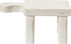 Decorative Textured Wood Pedestal, White