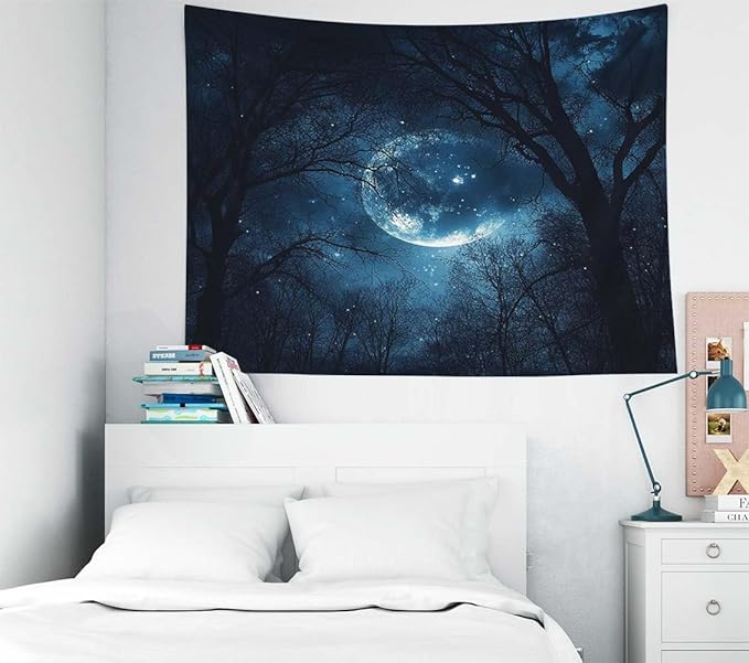 EMMTEEY Forest Tapestry Starry Sky Night Forest 80X60 Inch Large Tapestry Wall Art Hanging Tapetries for Bedroom Living Room Dorm Décor