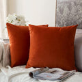 MIULEE Burnt Orange Pillow Covers 18x18 Inch Soft Velvet Throw Pillow Covers Decorative Square Pillowcases Modern Home Decor for Sofa Bedroom Couch
