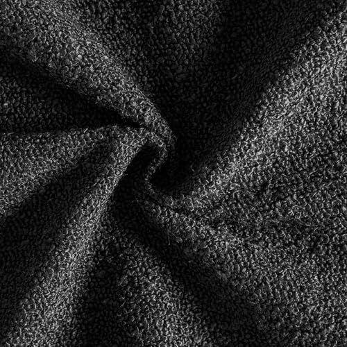 MIULEE 18x18 Inch Decorative Pillow Covers for Couch Bed Set of 2 Textured Boucle Neutral Throw Pillow Covers Black Accent Solid Pillowcases Sofa Living Room Home Decor - color: Black, size: 18" x 18" (Pack of 2)