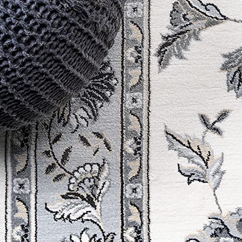 JONATHAN Y Cherie French Cottage Cream/Light Gray Runner Rug, 2x8, Vintage, Bohemian, Easy-Cleaning for Living Room, Bedroom, Kitchen, Pet Friendly, Non-Shedding (MDP505F-28) - color: Cream/Light Gray, size: 2' x 8' (Runner)