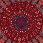 Bless International Handmade Indian hippie Bohemian Psychedelic Peacock Mandala Wall hanging College Dorm Beach Throws Table Cloth Bedding Tapestry (Blue Red, Medium(54x60Inches)(137x152cms)) - color: Blue Red, size: 60"L x 54"W