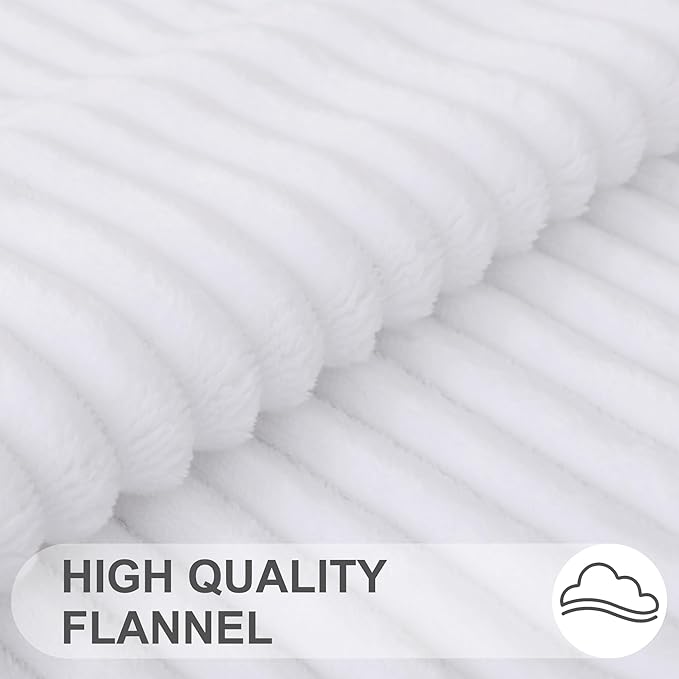 Simmore Decorative Spring Throw Pillow Covers 16x16 Set of 2, Soft Natural Plush Flannel Double-Sided Fluffy Couch Pillow Covers for Sofa Living Room, White