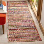 SAFAVIEH Cape Cod Collection Runner Rug - 2'3" x 8', Natural & Multi, Handmade Boho Braided Jute, Ideal for High Traffic Areas in Living Room, Bedroom (CAP251A) - size: 2'3" x 8' (Runner)