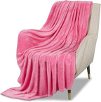 MACEVIA Twin Blanket Flannel Fleece Blankets for Couch, Fuzzy Cozy Lightweight Warm Comfort Super Soft Fluffy Plush Blankets for Bed Sofa 260GSM, Suitable for All Seasons (Pink,60x80inches)