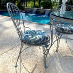 LVTXIII Outdoor Bistro Chair Cushions, 15"x15"x4" Round Patio Chair Cushions, All Weather Tufted Seat Cushions for Patio Furniture Use, Set of 2, Leaves Ink Blue - color: Leaves Ink Blue