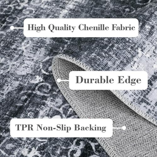Vintage Luxury Ethnic Unique Floral Pattern Tapue Black Carpet 2x3 Contemporary Soft Durable Rugs for Living Room Bedroom Diningroom Nursery Guestroom Office Classroom Easy Clean Decor Rug - color: A, size: 2x3