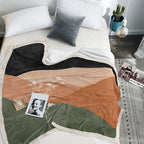 Boho Orange Mid Century Blankets Abstract Modern Throw Blanket Minimalist Sun Aesthetic Soft Warm Bed Bedding Women Blankets for Couch Bedroom Sofa Office Cozy Flannel Blankets 60"X80"
