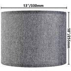 Gray Drum Lamp Shades Set of 2 Medium 13" Top x 13" Bottom x 10" High (Spider) Traditional Lampshades for Table Lamp & Bedside Lamp - Assembly Required - Modern Lamp Shade By GO&SO - color: Grey, size: 13*13*10 inch-2 Pack