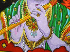 Panchdev : Lord Vishnu, Shiva, Brahma, Krishna, Rama Wall Painting religious yoga : Size 43"x30" Inches - color: Panchdev