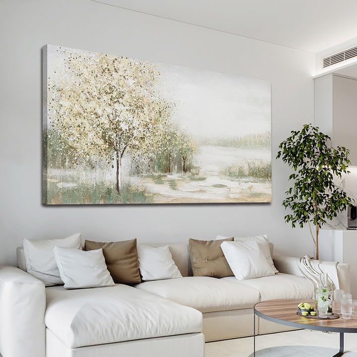 Green Wall Art Canvas Wall Art Decor Spring Scene Nature Landscape Wall Painting Decorations Artwork Wall Art Prints Pictures For Room Living Room Bedroom Office Decor 20x40 Inch - color: Green, size: 40"L x 20"W