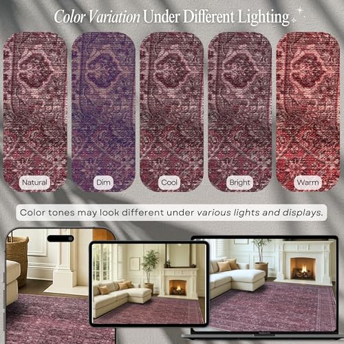 Fame Rugs Modern Oushak Rug 2'5x5, Vintage Turkish Brown Washable Foldable Oriental Antique Inspired Area Rugs, Luxury Living Room Bedroom (383BB, 2'5 x 5') - color: 395rr, size: 2'6" x 5' (Rectangular)