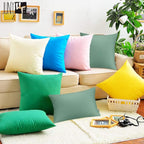 4-Pack 100% Cotton Lumbar Comfortable Solid Decorative Throw Pillow Case,Thmyo Rectangle Cushion Cover Pillowcase Sublimation Blank Pillow Covers DIY Throw Pillowcase(12x20inch/30x50cm, Bright Green)