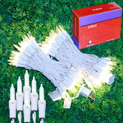 100 LED Warm White Christmas String Lights, 35 FT White Wire, UL Certified Commercial Grade, Indoor and Outdoor Use - color: White