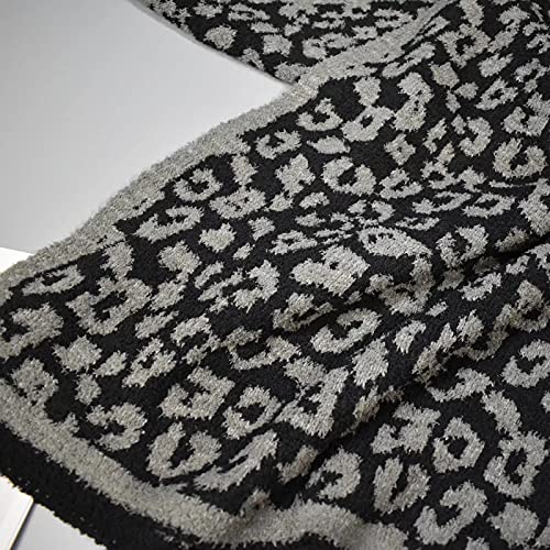 Leopard Throw Blanket Lightweight Cozy Bed Soft Blanket fit Couch Sofa Suitable for All Season,Graphite/Carbon - color: Graphite/Carbon, size: 50"x60"