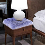 Softlife Square Faux Fur Sheepskin Chair Cover Seat Cushion Pad Super Soft Area Rugs for Living Bedroom Sofa (1.6ft x 1.6ft, Lavender) 1 pack