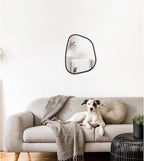 Irregular Asymmetrical Mirror Wall Mounted, Unique Vanity Mirror, Shaped Dressing Mirror Decorative for Living Room, Bathroom, Bedroom, Entryway Wall Decor 14"x10"