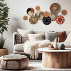 Tatuo 11 Pcs Boho Wall Basket Decor Bulrush Woven Wall Hanging Art Round Farmhouse Rustic Handmade Wicker for Summer Home, Bedroom, Living Room, Kitchen Decorations, Multi Sizes(Classic) - style: Classic