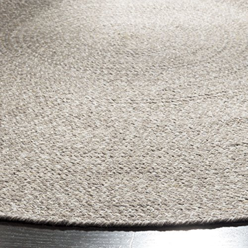 SAFAVIEH Braided Collection Area Rug - 3' Round, Ivory & Beige, Handmade Woven Cotton, Boho Reversible Style, Ideal for Living Room, Bedroom, Dining Space (BRD256B) - color: Ivory/Beige, size: 3' (Round)