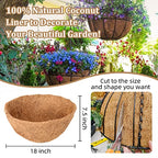 Legigo 4 Pack 18 Inch Hanging Basket Coco Liners Replacement, 100% Natural Round Coconut Coco Fiber Planter Basket Liners for Hanging Basket Flowers/Vegetables - color: 4pcs, size: 18 Inch