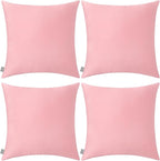 4-Pack 100% Cotton Comfortable Solid Decorative Throw Pillow Case,Thmyo Square Cushion Cover Pillowcase Sublimation Blank Pillow Covers DIY Throw Pillowcase for Couch Sofa(16x16 inch/ 40x40cm,Pink 2)