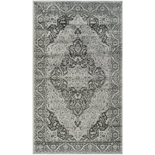 SAFAVIEH Vintage Collection Accent Rug - 2' x 3', Light Blue & Multi, Oriental Traditional Distressed Viscose Design, Ideal for High Traffic Areas in Entryway, Living Room, Bedroom (VTG159-110) - color: Light Blue/Multi, size: 2' x 3' (Rectangular)